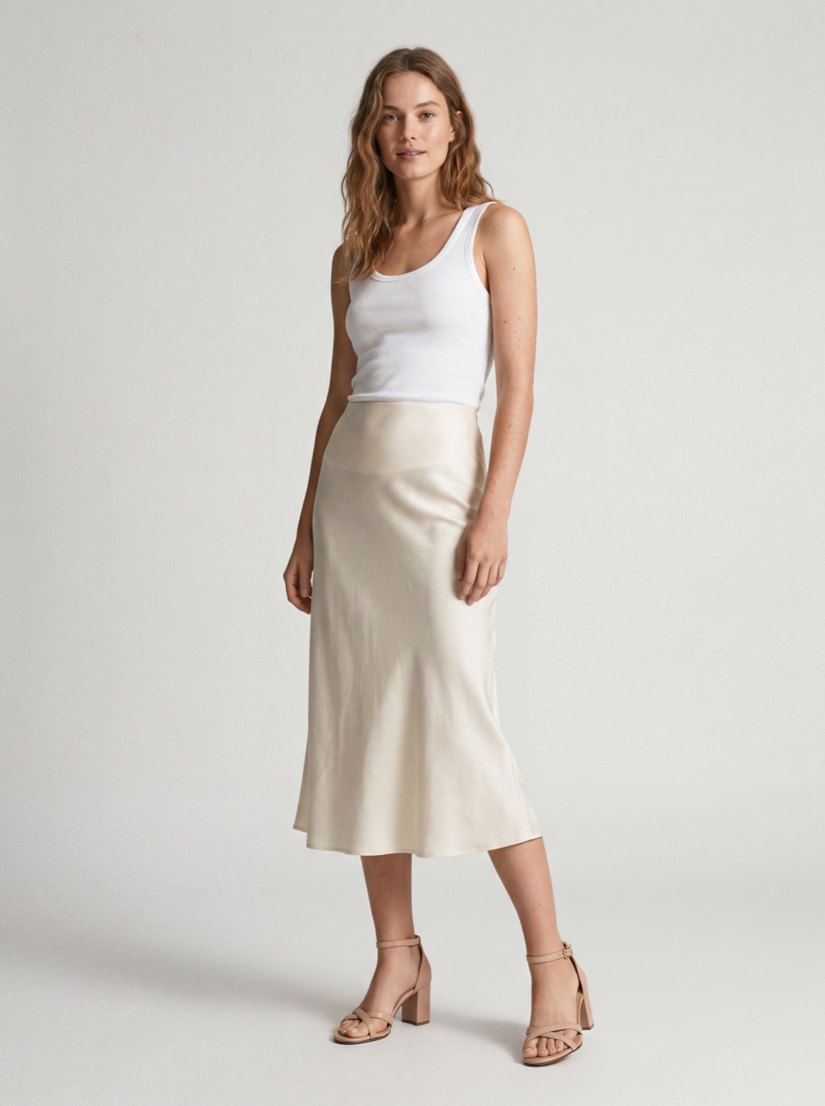 Model wearing sandal