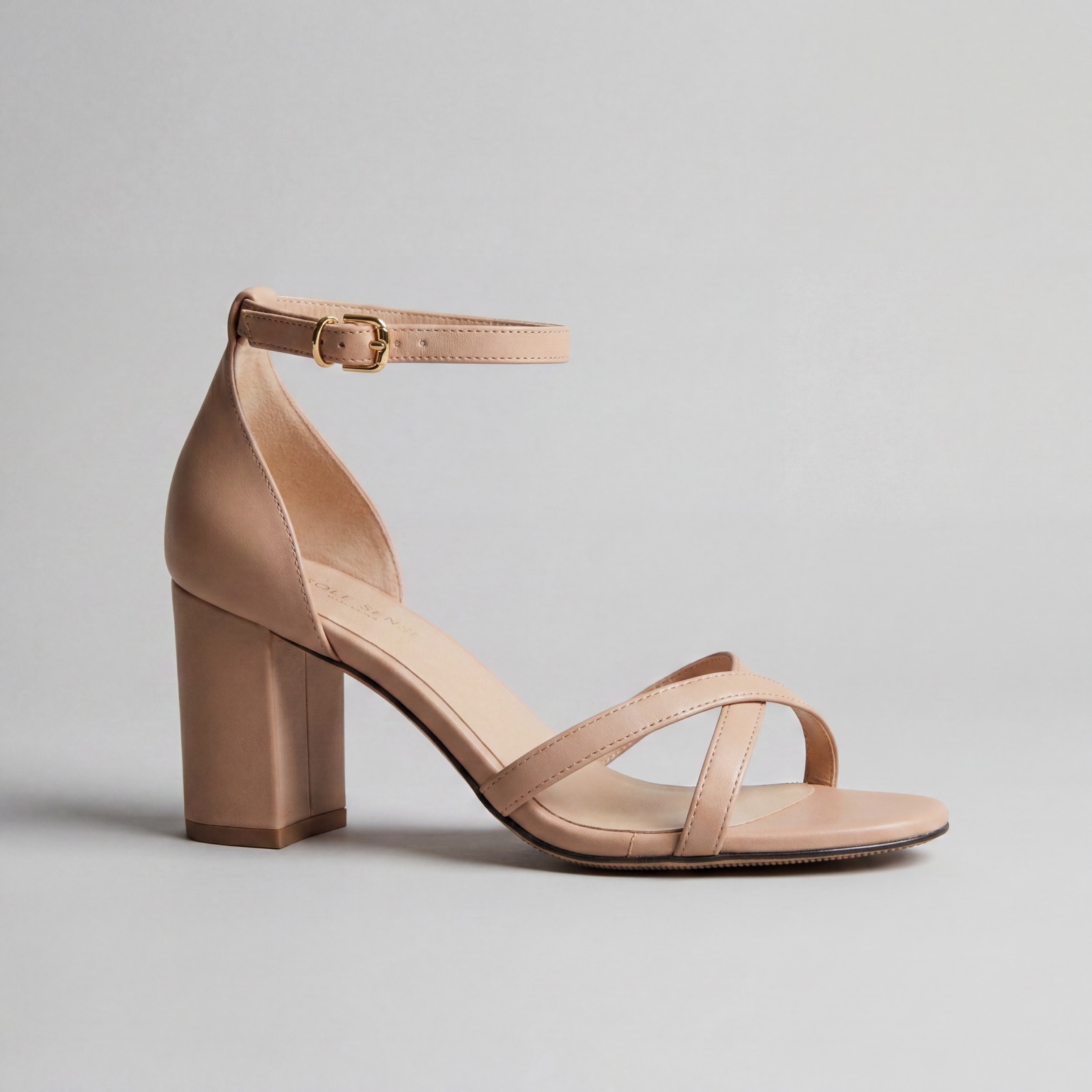 Nude heeled sandal — profile